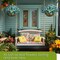 2 Pack Artificial Hanging Baskets with Flowers for Outdoors Fake Hanging Plants for Spring Summer Porch Home Decoration Artificial Daisy Flower Arrangement in Coconut Lining Baskets(Blue)